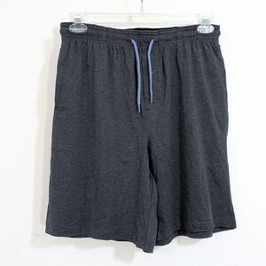 Avenue Grey Drawstring Boxer Style Stretch Waist Sleep Shorts - Size Medium Mens